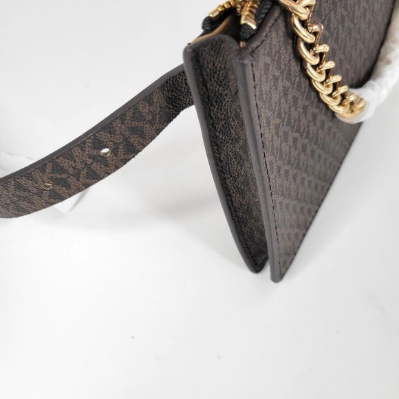 New - MICHAEL KORS Belt Bag with Pull Chain Chocolate Size M - Picture 8 of 16